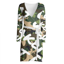 Load image into Gallery viewer, Make Love Not War Wrap dress