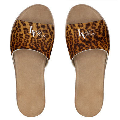 LV Wear (leopard) leather sliders