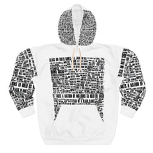 Load image into Gallery viewer, Black (Music) History Month (white) Unisex pullover hoodie - 2nd edition (*see complete names template in product description!)