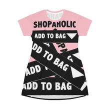 Load image into Gallery viewer, Shopaholic Add to Bag™ (Bandage/Pink) T-shirt Dress