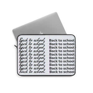"Back to School" (Cursive x Print) Notebook Paper Laptop Sleeve