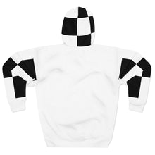 Load image into Gallery viewer, Nipsey Hussle inspired &quot; To Be Continued &quot; Marathon Flag Unisex Hoodie (white/checkered pocket) Unisex Pullover Hoodie