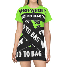 Load image into Gallery viewer, Shopaholic Add to Bag™ (Bandage/Fluorescent Green) T-shirt Dress