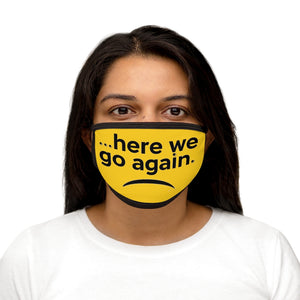 Here We Go Again Yellow Smiley Frown Mixed-Fabric Face Mask
