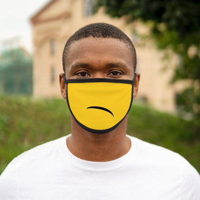 Yellow Smiley Frown Mixed-Fabric Face Mask