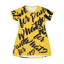 Load image into Gallery viewer, &quot;PANTS FOR WHAT&quot; (dark yellow) T-shirt Dress