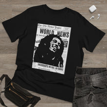 Load image into Gallery viewer, World News BOB MARLEY Unisex Deluxe T-shirt (full face on black)