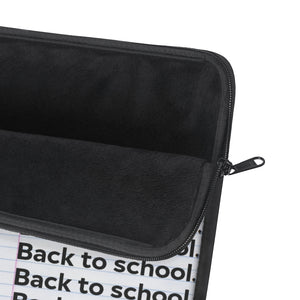 "Back to School" (Cursive x Print) Notebook Paper Laptop Sleeve