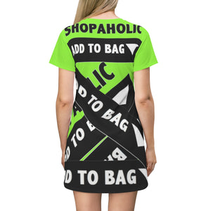 Shopaholic Add to Bag™ (Bandage/Fluorescent Green) T-shirt Dress