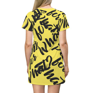 "PANTS FOR WHAT" (light yellow) T-shirt Dress