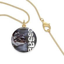 Load image into Gallery viewer, mesSAGE single loop laurel coined necklace