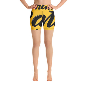 "PANTS FOR WHAT" (dark yellow) women's Yoga/Biker Shorts