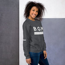 Load image into Gallery viewer, B.G.M Black Girl Magic (white band / sleeved) Unisex Sweatshirt