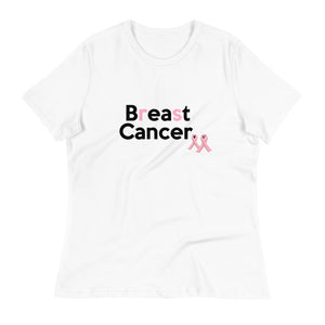 BEAT CANCER Women's Relaxed T-Shirt (2 pink ribbons)