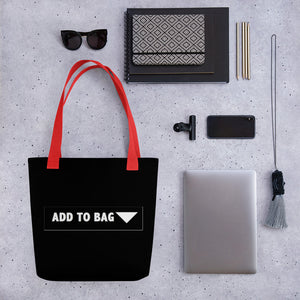" Add to Bag " shopping cart  button (black) Tote bag