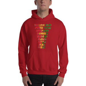 " Yellow Man Peter Tosh Jimmy Shabba  Damian Stephen Ziggy Sean Maxi " Reggaeton / rugged letter Hooded Sweatshirt