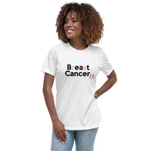 Load image into Gallery viewer, BEAT CANCER Women&#39;s Relaxed T-Shirt (2 pink ribbons)