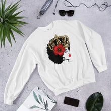Load image into Gallery viewer, Melanin Melanie (with crown &amp; rose) Unisex Sweatshirt