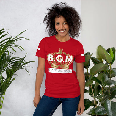 B.G.M Black Girl Magic (gold crown) Short-Sleeve Unisex T-Shirt