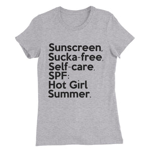 " Sunscreen, Sucka-free " Women’s Slim Fit tee