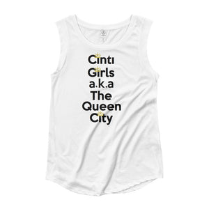 "Cinti Girls a.k.a. The Queen City " (Cincinnati) Ladies’ Cap Sleeve T-Shirt