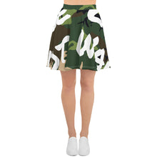 Load image into Gallery viewer, MAKE LOVE NOT WAR Camou Skater Skirt
