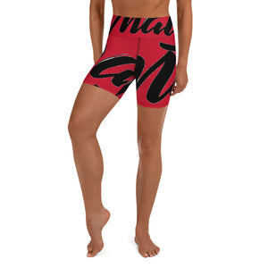 "PANTS FOR WHAT" (red) women's Yoga/Biker Shorts