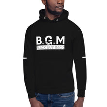 Load image into Gallery viewer, B.G.M (Black Guy Magic / white band / sleeved) Unisex Hoodie