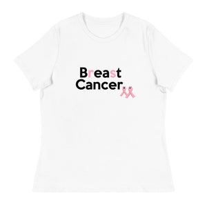 BEAT CANCER Women's Relaxed T-Shirt (2 pink ribbons)