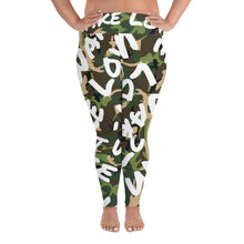 Load image into Gallery viewer, Make Love Not War Plus Size Camou LEGGINGS