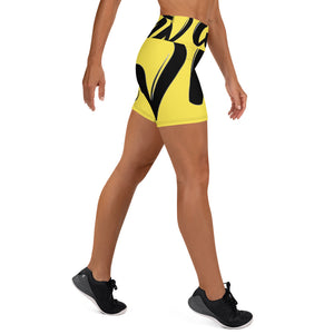"PANTS FOR WHAT" (light yellow) women's Yoga/Biker Shorts