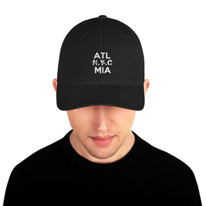 " ATL N.Y.C. MIA " Structured Twill Cap