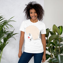 Load image into Gallery viewer, &quot; Melanin Melanie &quot; (red lippie / blonde afro) short-sleeve Unisex tee