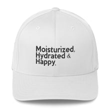 Load image into Gallery viewer, &quot;Moisturized, Hydrated &amp; Happy &quot; structured twill cap