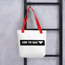 Load image into Gallery viewer, &quot; Add to Bag &quot; shopping cart button (white) Tote bag