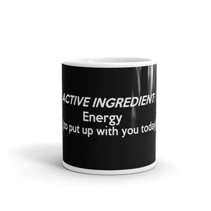 " Active Ingredient " Black Matte Mug