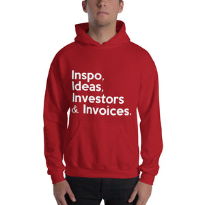 " Inspo, Ideas, Investors & Invoices " Hooded Sweatshirt
