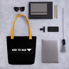 Load image into Gallery viewer, &quot; Add to Bag &quot; shopping cart  button (black) Tote bag