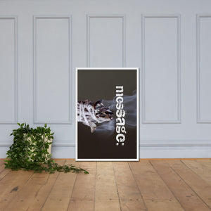 mesSAGE (large/white/24x36) hardwood framed decorative poster