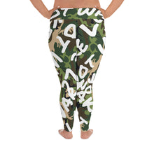 Load image into Gallery viewer, Make Love Not War Plus Size Camou LEGGINGS
