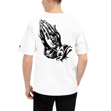 Load image into Gallery viewer, Thinkin&#39; of the Master&#39;s Plan (prayer hands front and back) Men&#39;s Champion™ T-Shirt