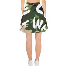 Load image into Gallery viewer, MAKE LOVE NOT WAR Camou Skater Skirt